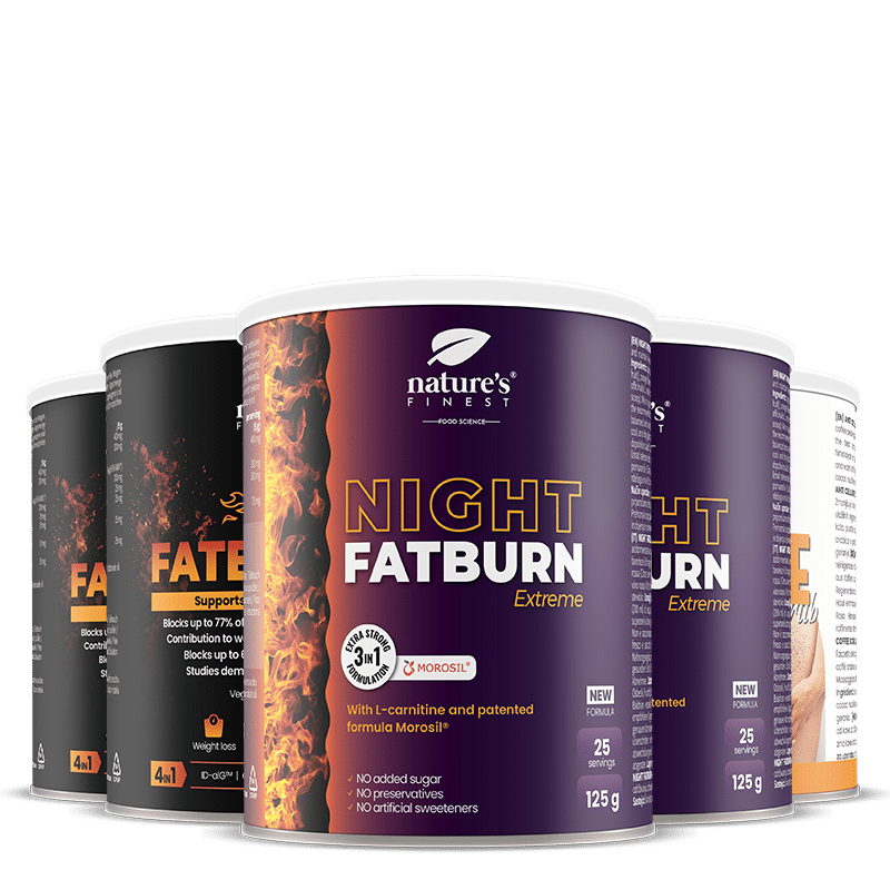 2x Night FatBurn, 2x D-FatBurner + Coffee Scrub GIFT